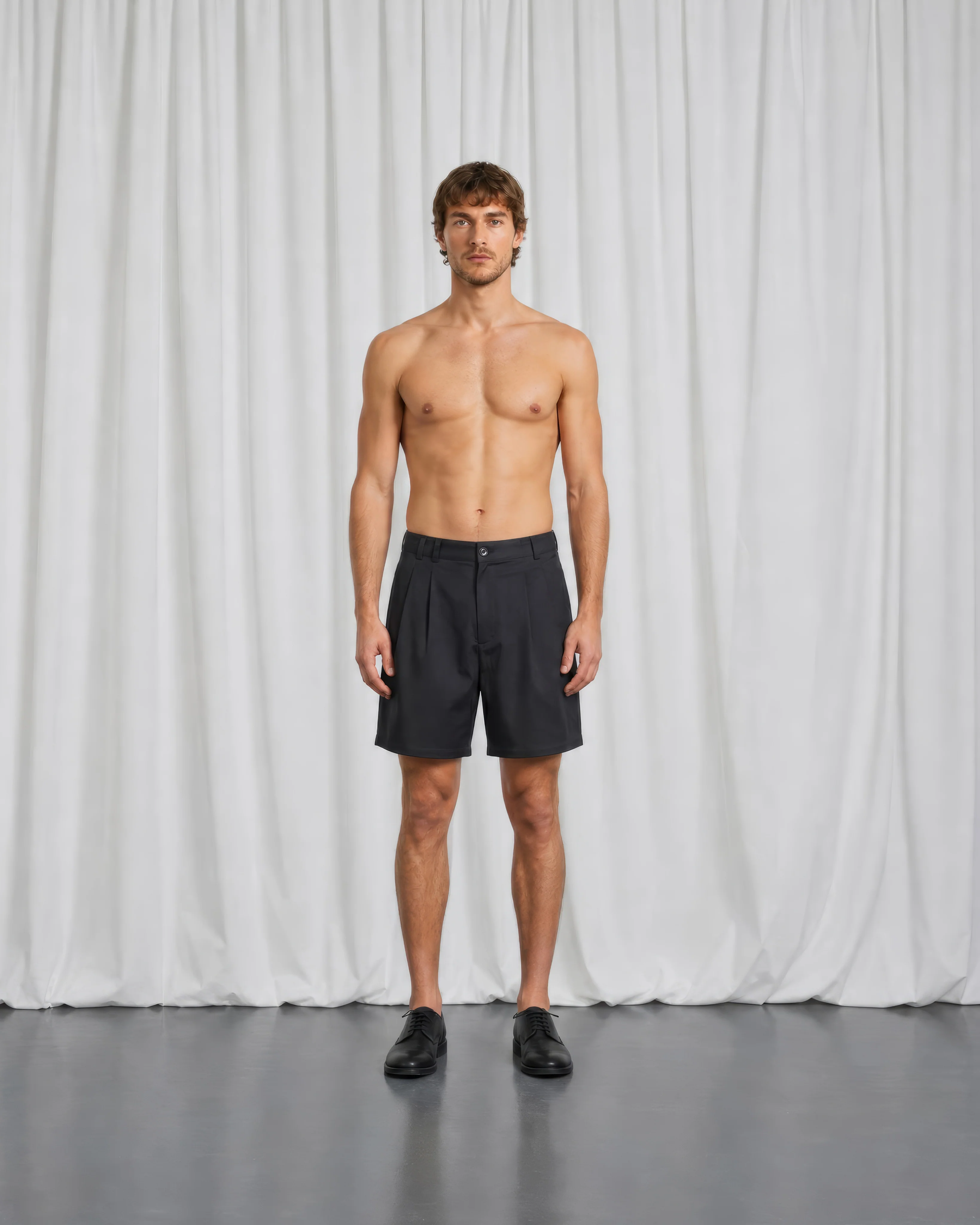 BLACK PLEATED SHORTS - Image 3
