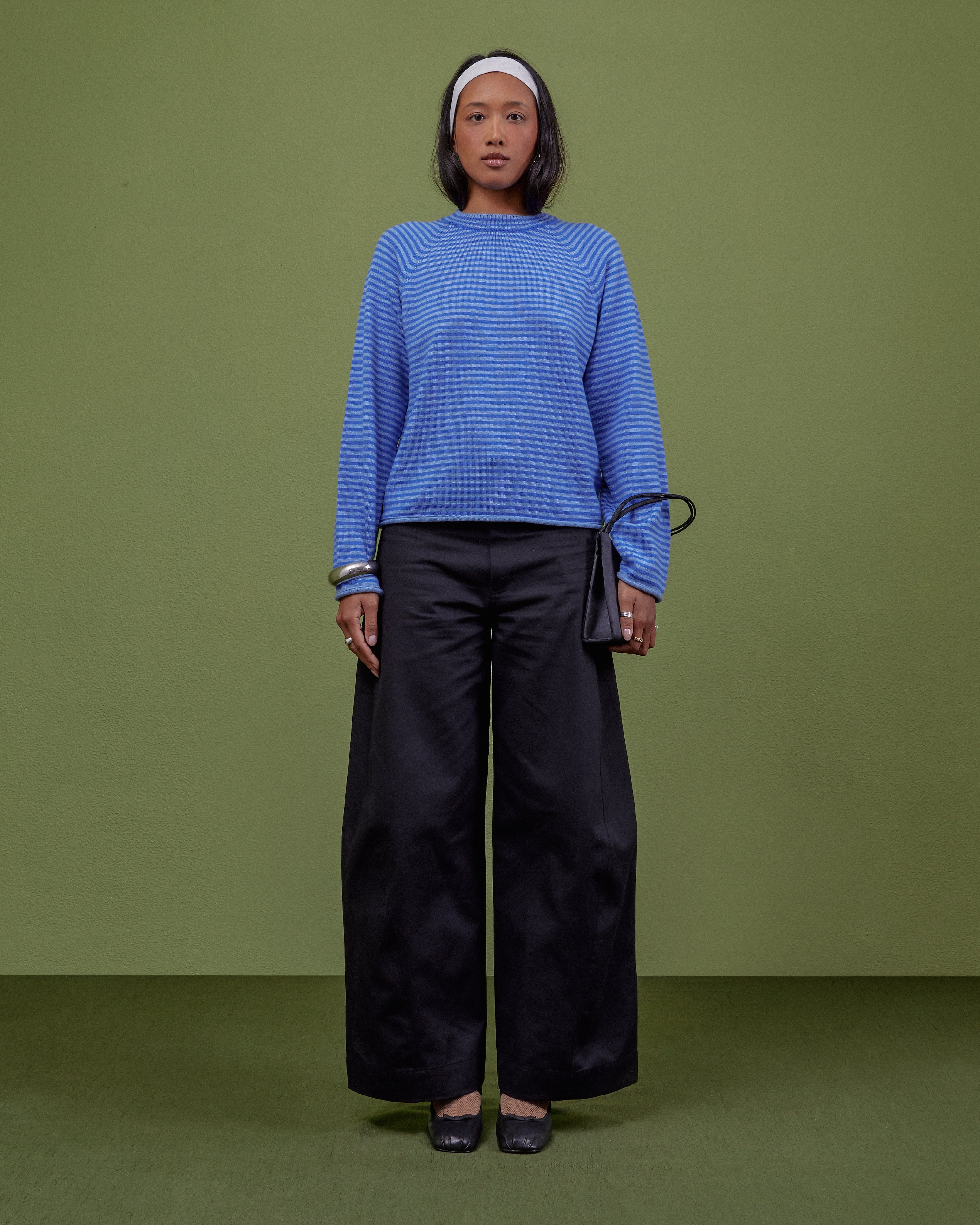 BLUE STRIPED WOOL SWEATER - Image 3