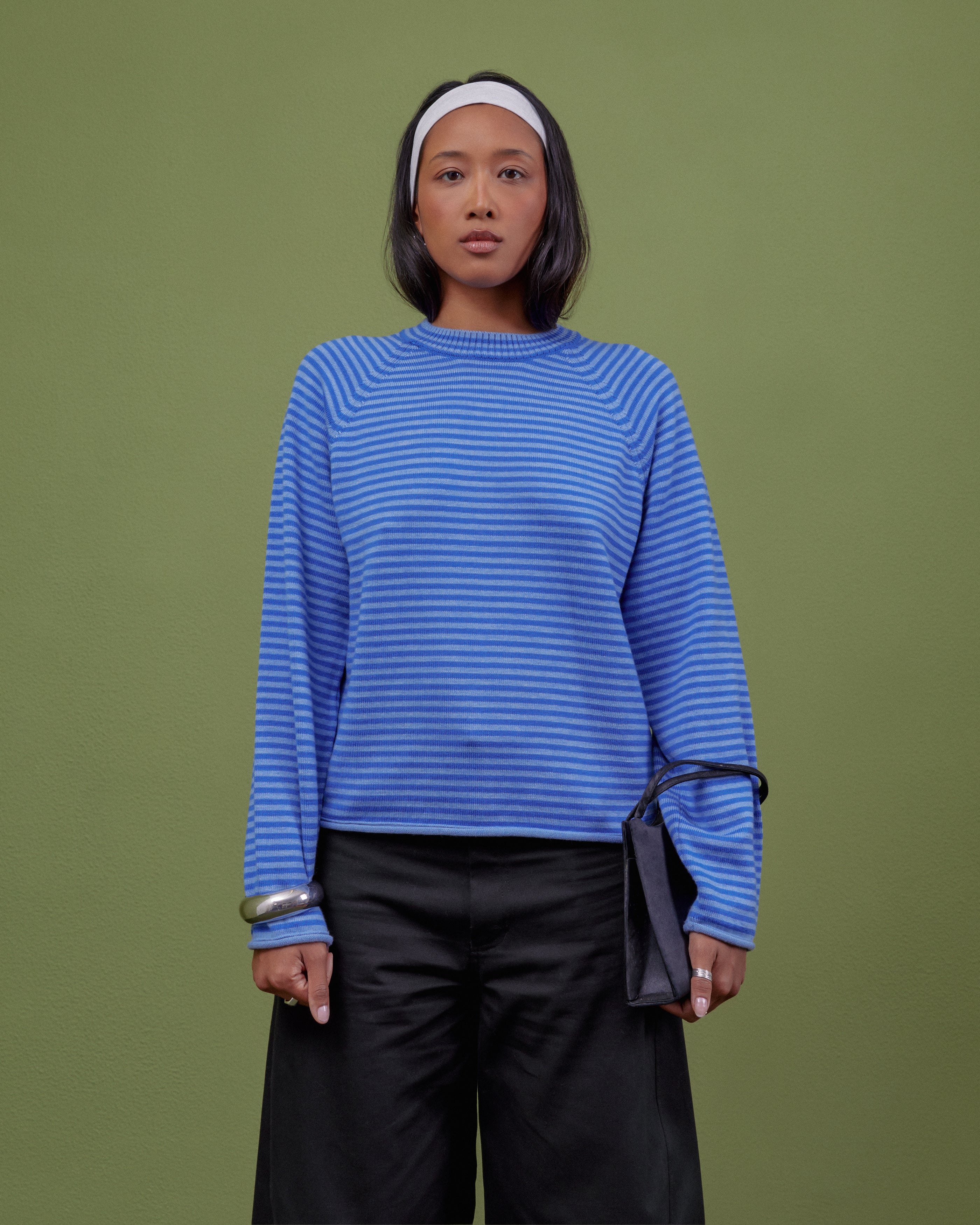 BLUE STRIPED WOOL SWEATER - Image 4