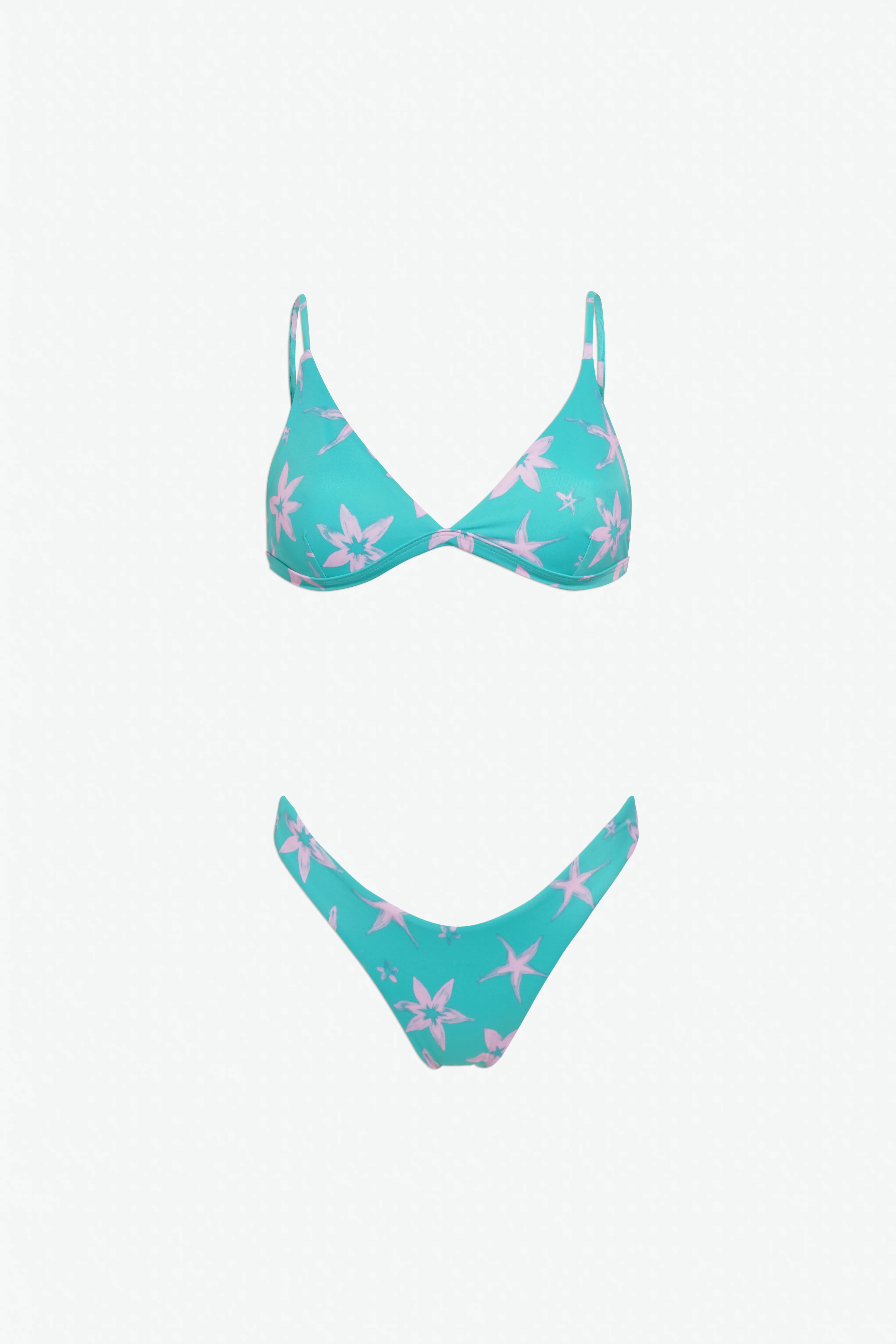 FLORAL BIKINI BOTTOM AQUA - Image 7