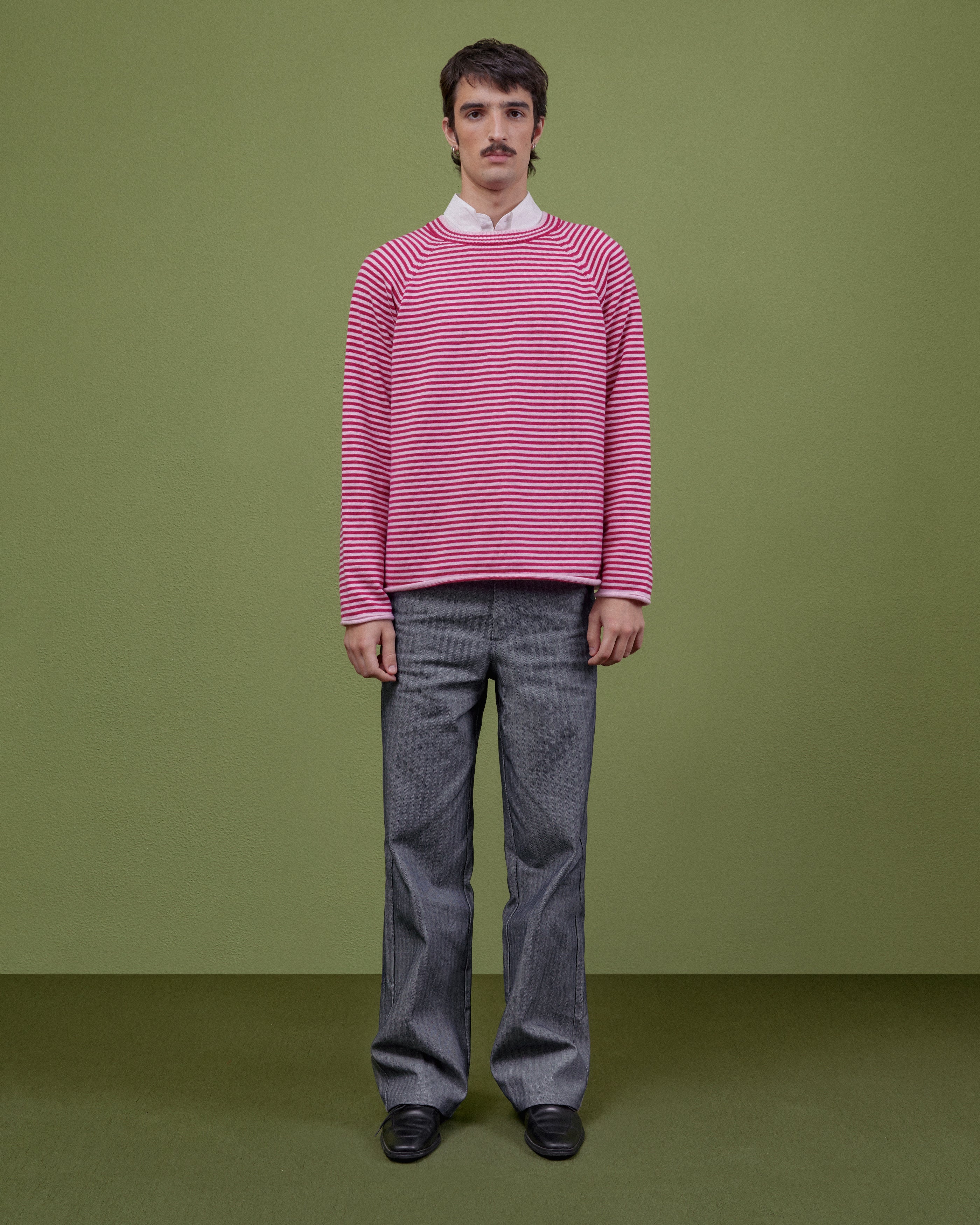 PINK STRIPED WOOL SWEATER - Image 3