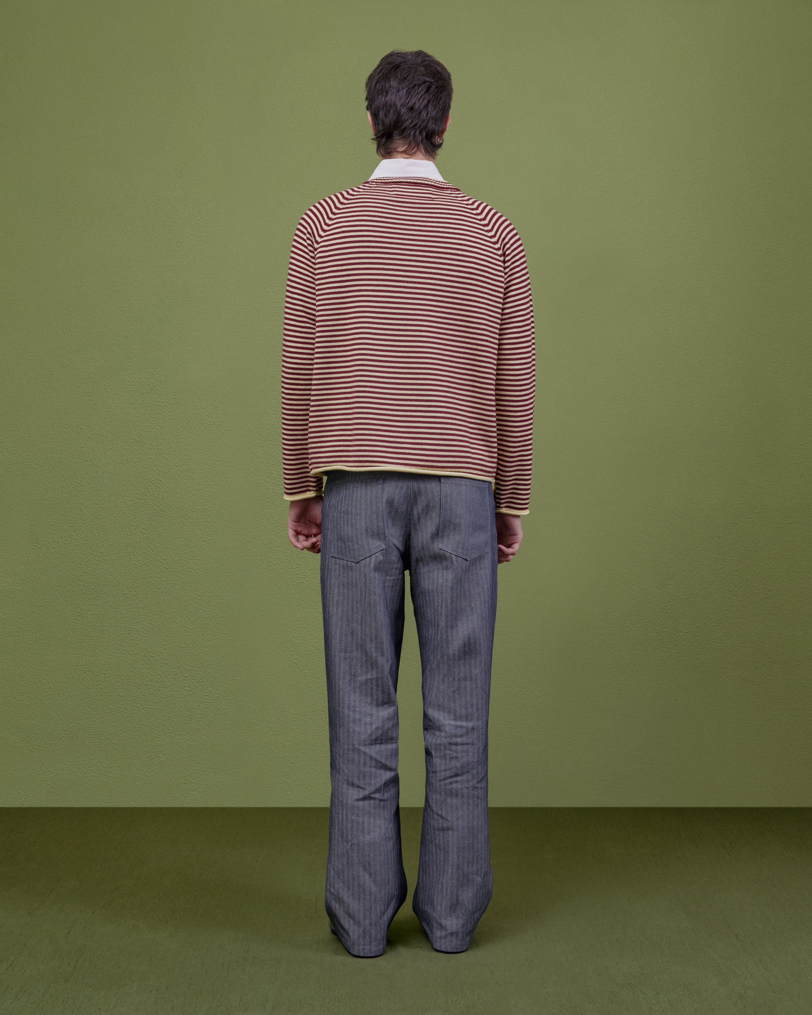 YELLOW & PLUM STRIPED WOOL SWEATER - Image 5